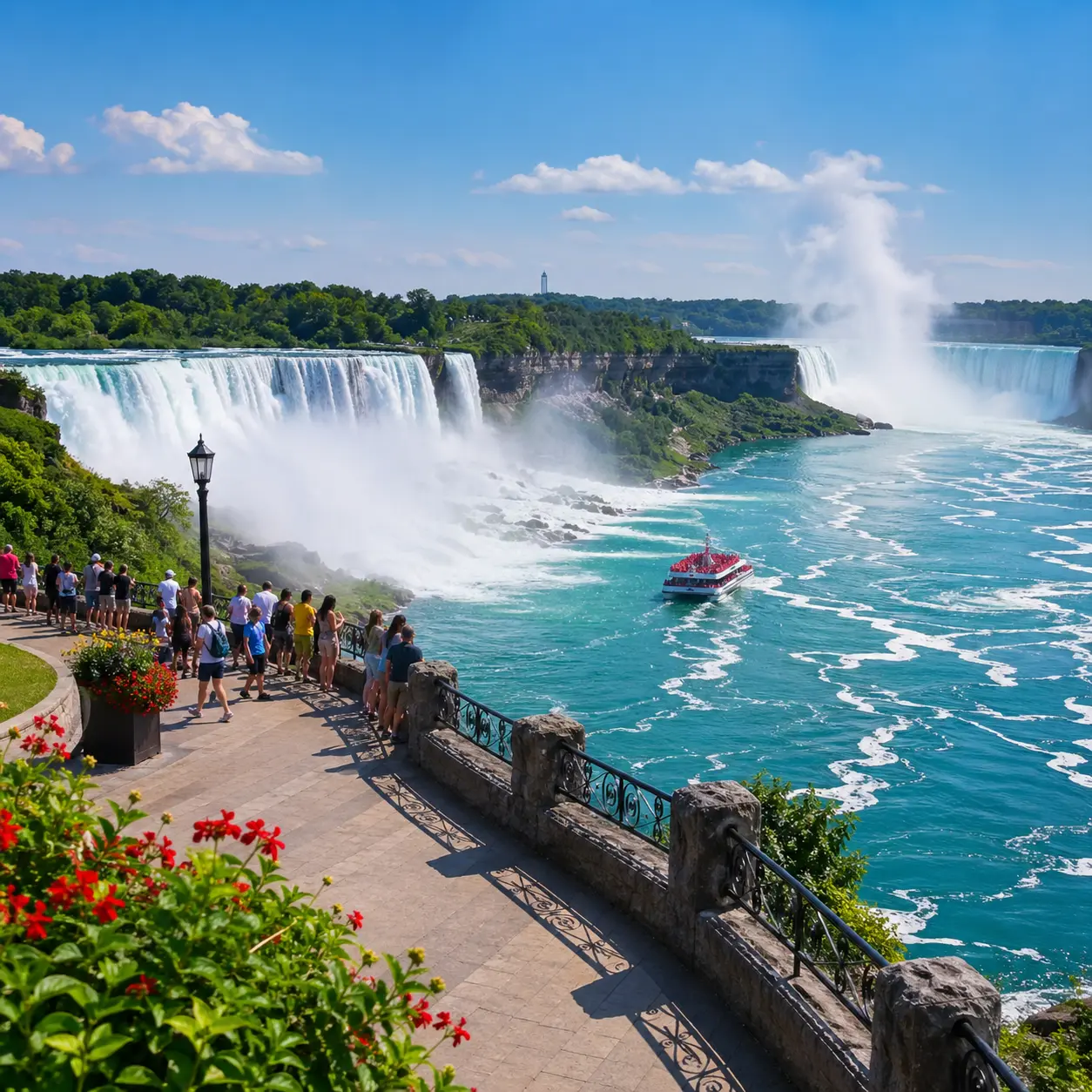 Niagara Falls Tours Canada scenic easy trip view with peaceful waterfall sightseeing, guided boat ride, and stress-free travel experience for visitors