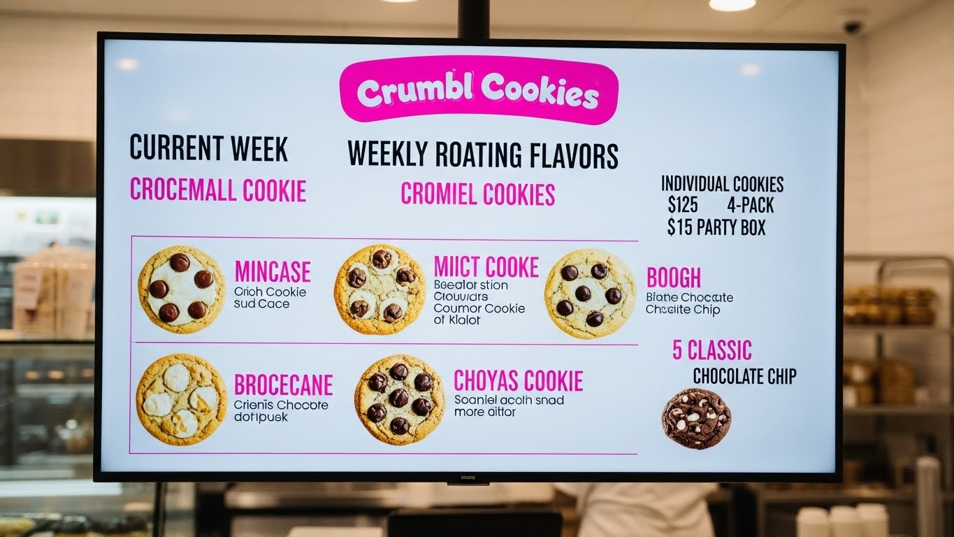 crumbl cookies menu