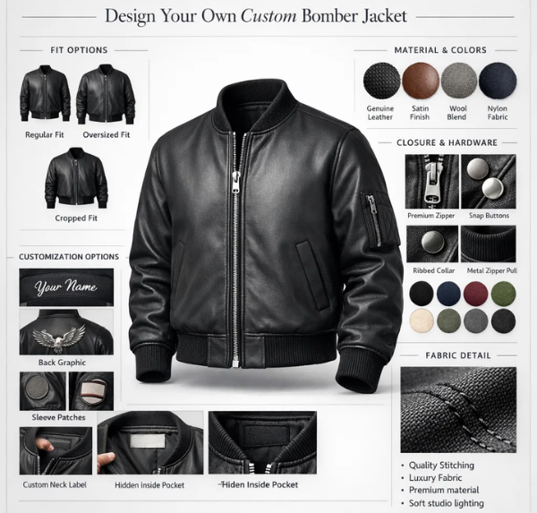 custom bomber leather jacket